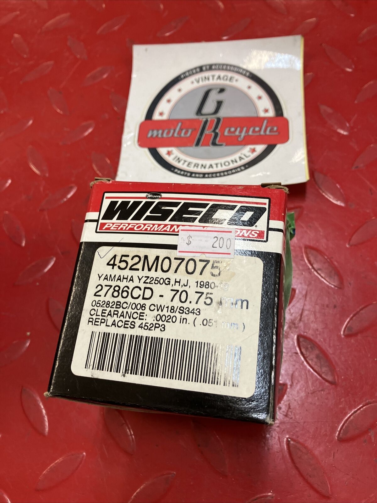 NOS Wiseco YAMAHA YZ250 80 IT250 1981 1982 FULL PISTON KIT 452M07075 70.75MM J5