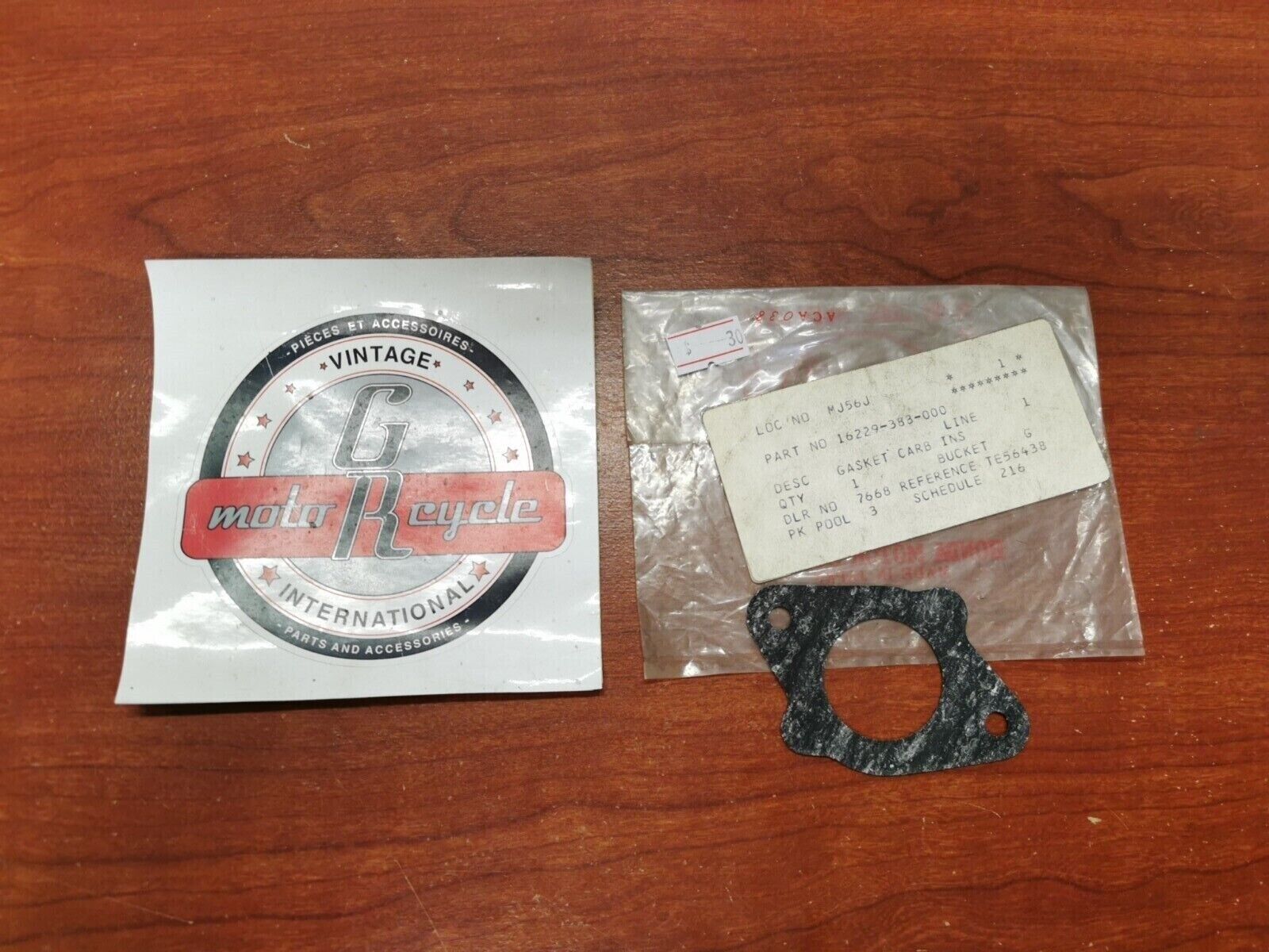 NOS Honda XL125 CB125S CARBURETOR INSULATOR GASKET 16229-383-000 H67