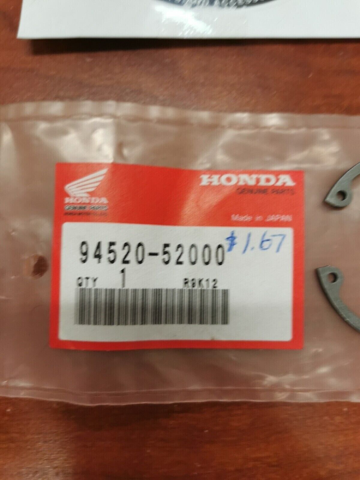 NOS Honda ATC70 TRX350 CB350 CL72 CL77 CIRCLIP (52MM) 94520-52000 H34