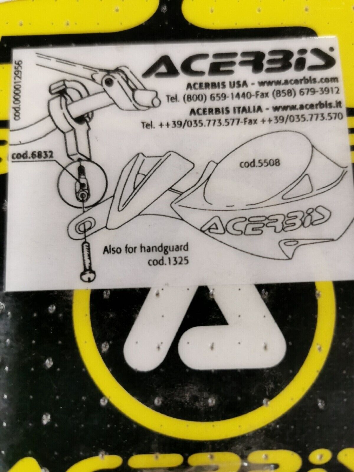 NOS ACERBIS  HAND GUARD MOUNT KIT QUAD PART  6832  J12