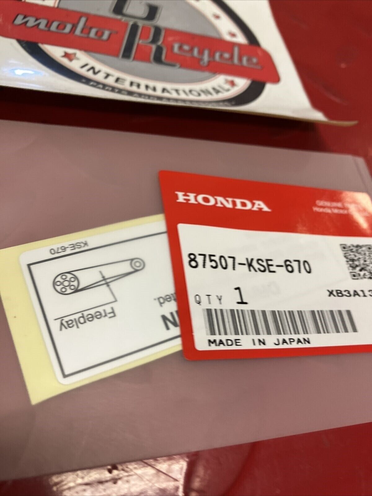 NEW HONDA WARNING LABEL 87507-KSE-670 H100