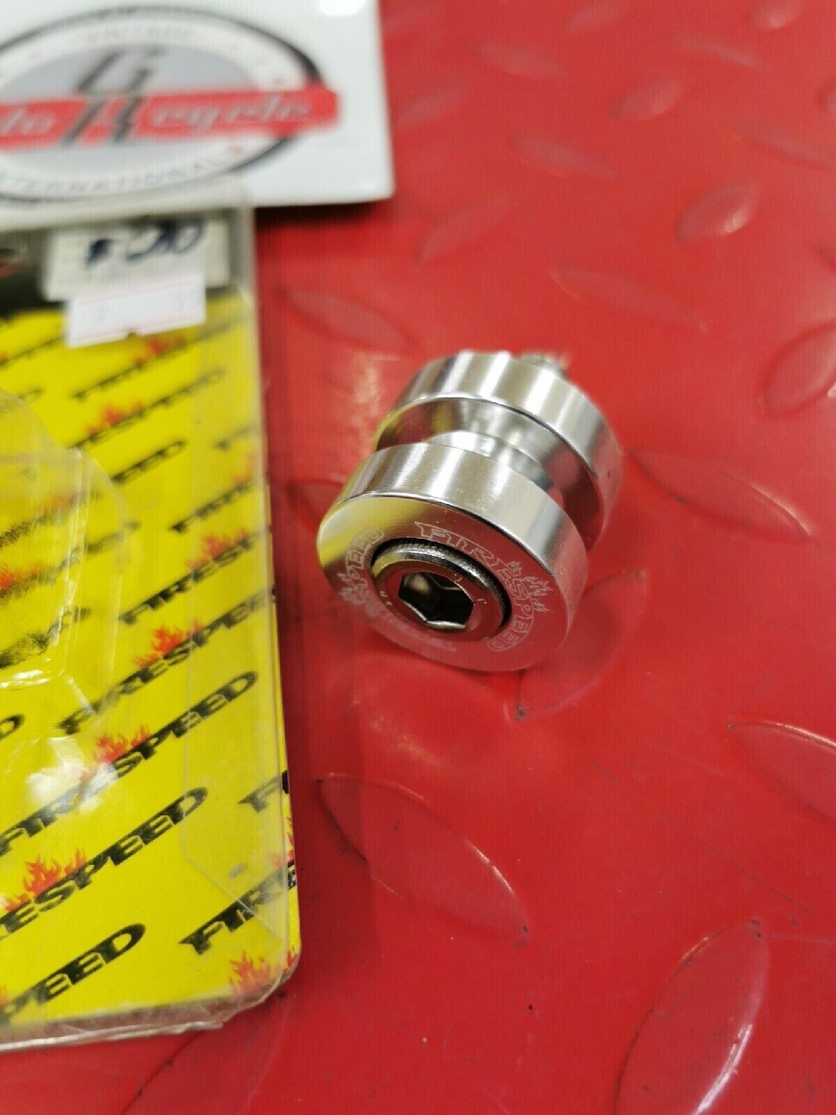 NOS FIRESPEED KAWASAKI  SWINGARM SPOOLS  SILVER 092053  J11