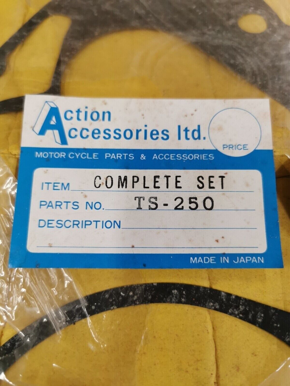 NOS ACTION ACCESSORIES SUZUKI TS-250 INCOMPLETE GASKET SET J28