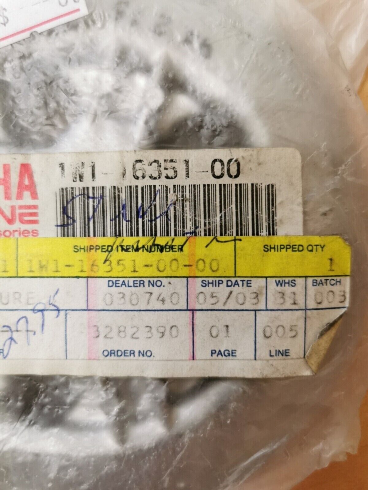 NOS YAMAHA DT175 IT125 YZ100 RT80    PLATE PRESSURE 1  1W1-16351-00-00   Y43