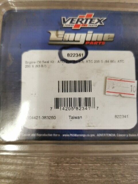 NOS VERTEX ATC200 ATC200X 1983 - 1987 ENGINE OIL SEAL KIT 822341 J54