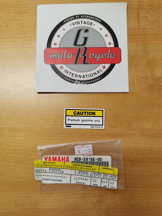 NOS YAMAHA SRX700 1999   LABEL CAUTION 3EB-2415E-00  Y49