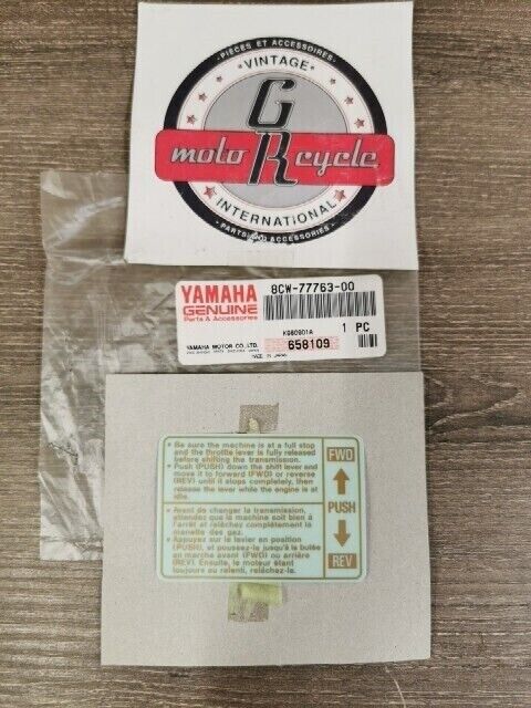 NOS YAMAHA VMAX DELUXE VX600 VX700 2001 LABEL WARNING 3 8CW-77763-00-00 Y108
