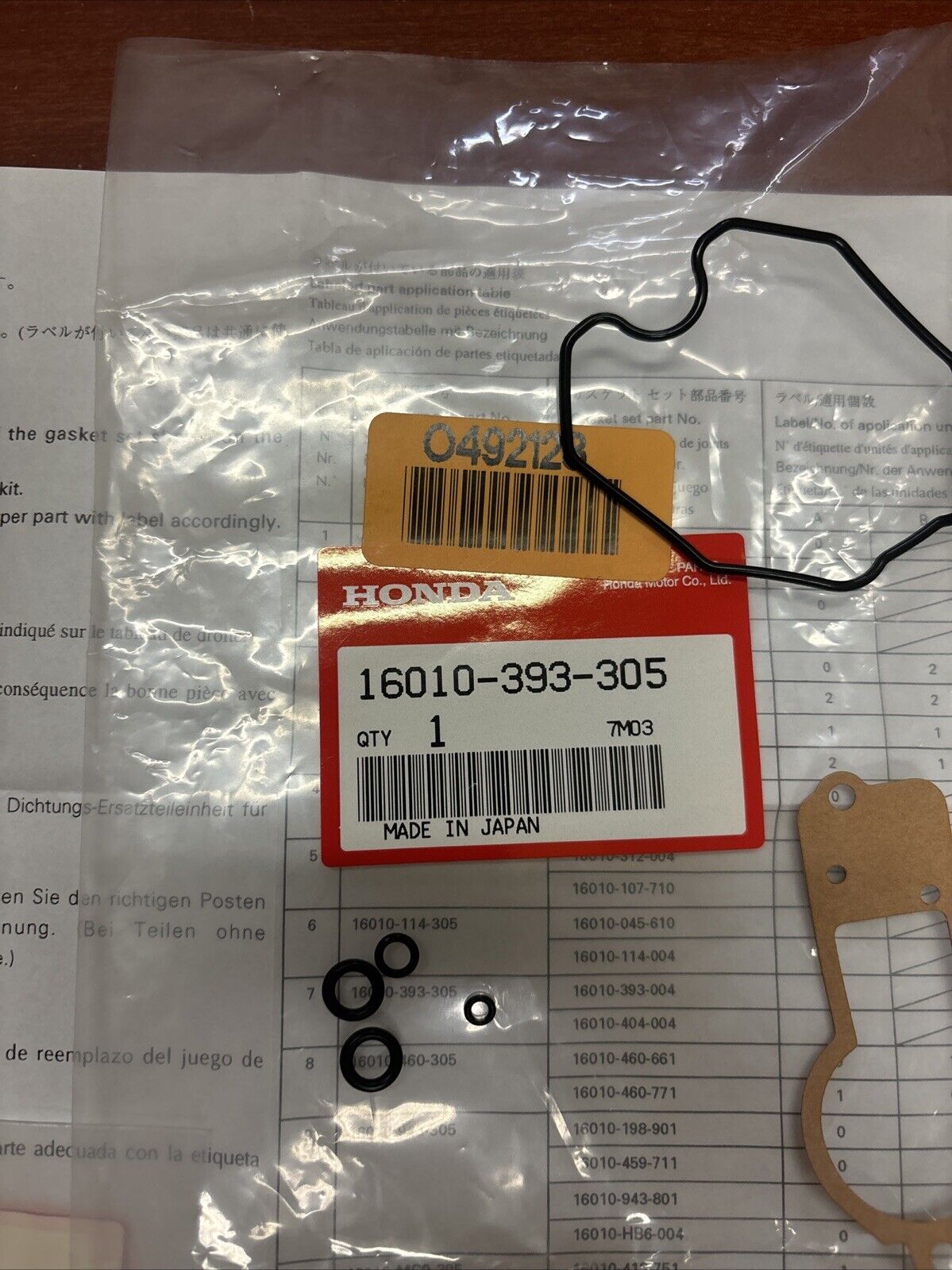 NOS Honda CB500K3 CB550 K CB750A CARBURETOR GASKET SET 16010-393-305 H140