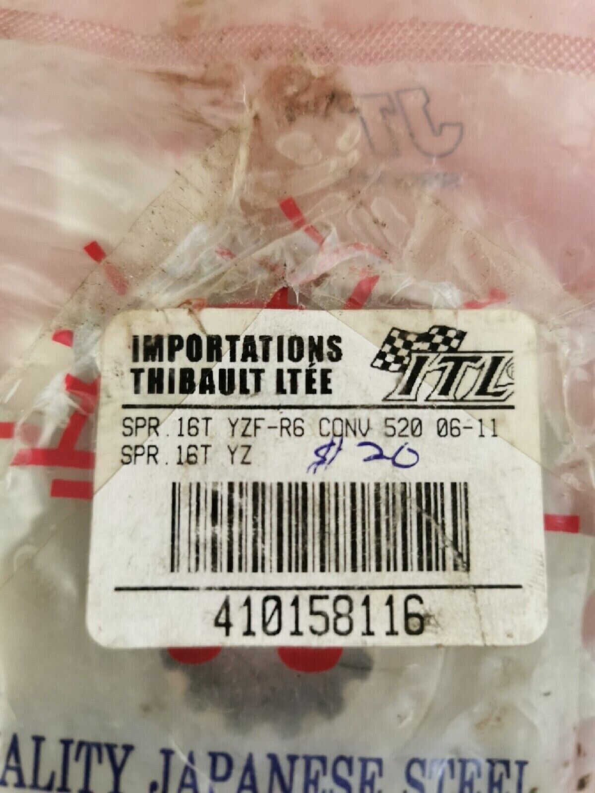 NOS JT YAMAHA YZ 2006 - 2011 Front Drive Sprocket JTF1581 -16 J17