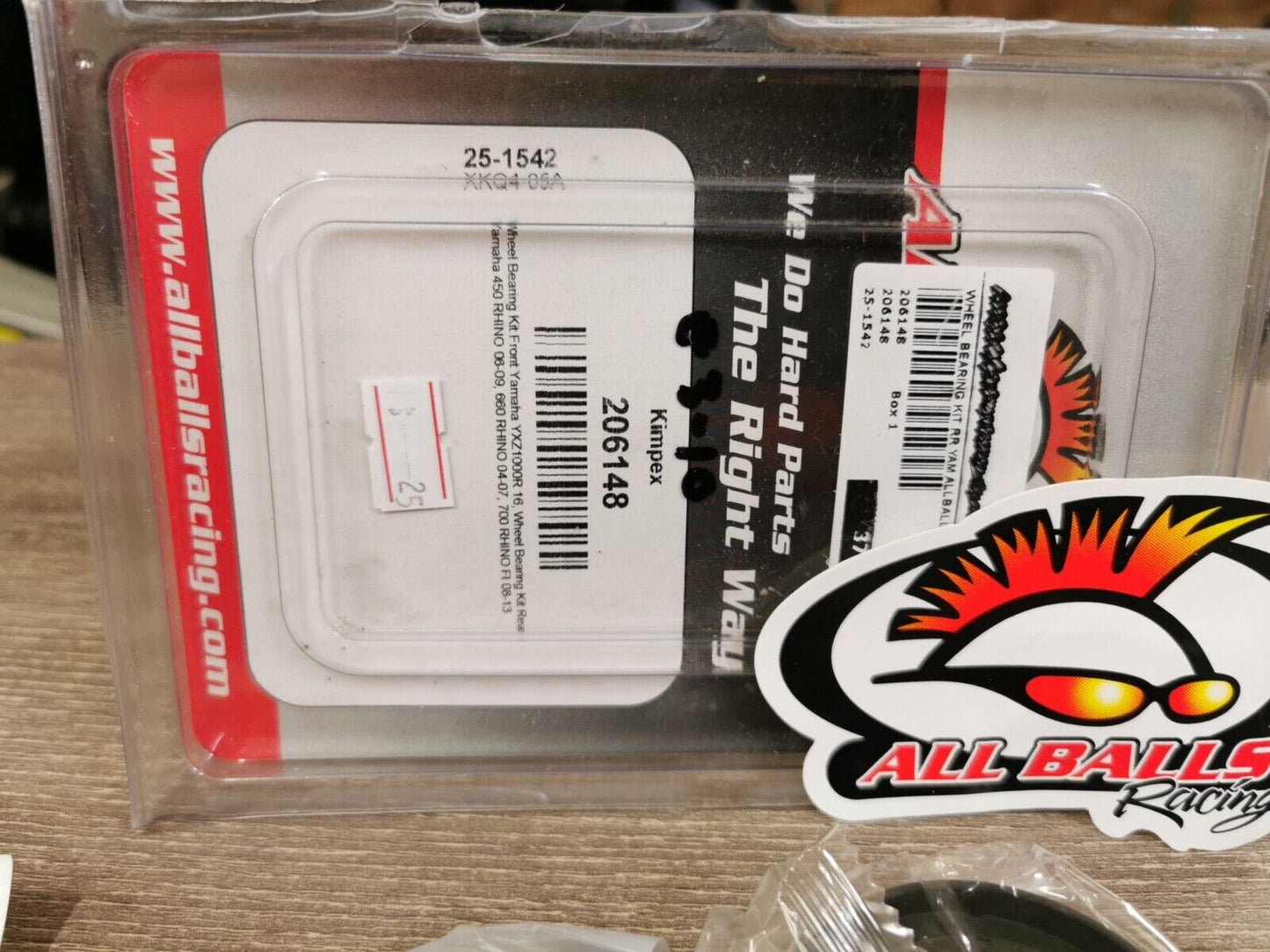 NOS ALL BALLS YAMAHA YXZ1000R RHINO 450 Wheel Bearing and Seal Kit 25-1542 J50