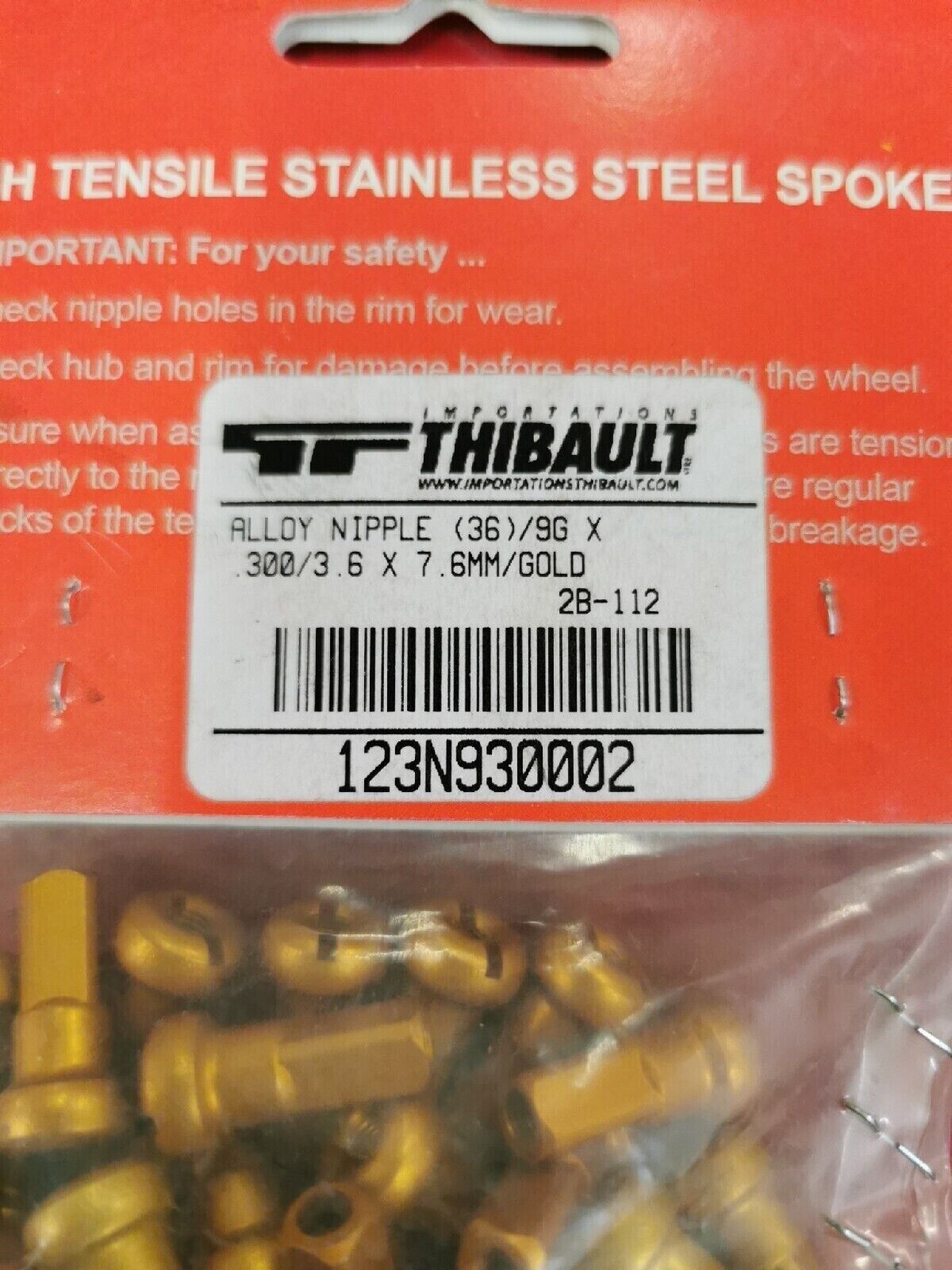 NOS BULLDOG 9GX300 (3.60MM X 7.60MM) NIPPLE SET GOLD NA.09.300.02    2B-112  J12