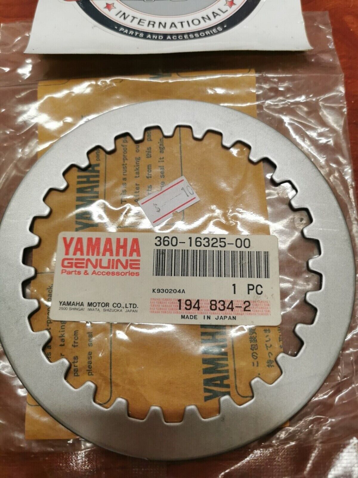 NOS Yamaha YFM660 WR400 XT600 SR500 TT600 CLUTCH PLATE 360-16325-00-00 Y97