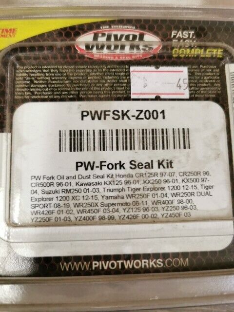NOS PIVOT WORKS HONDA CR125R CR250R CR500R SEAL KIT PWFSK-Z001 J54