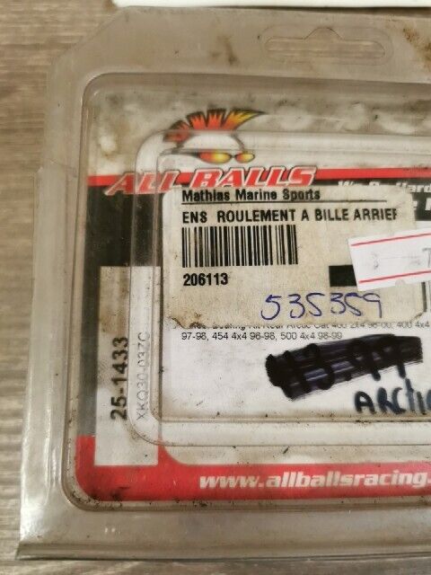 NOS ALL BALLS Arctic Cat 400 Wheel Bearing Kit Rear 25-1433 J54