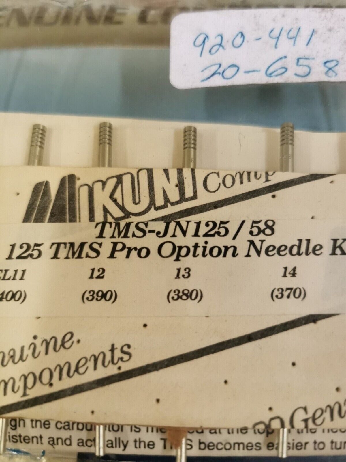 NOS MIKUNI  125 TMS PRO OPTION NEEDLE KIT TMS-JN125/58 J20