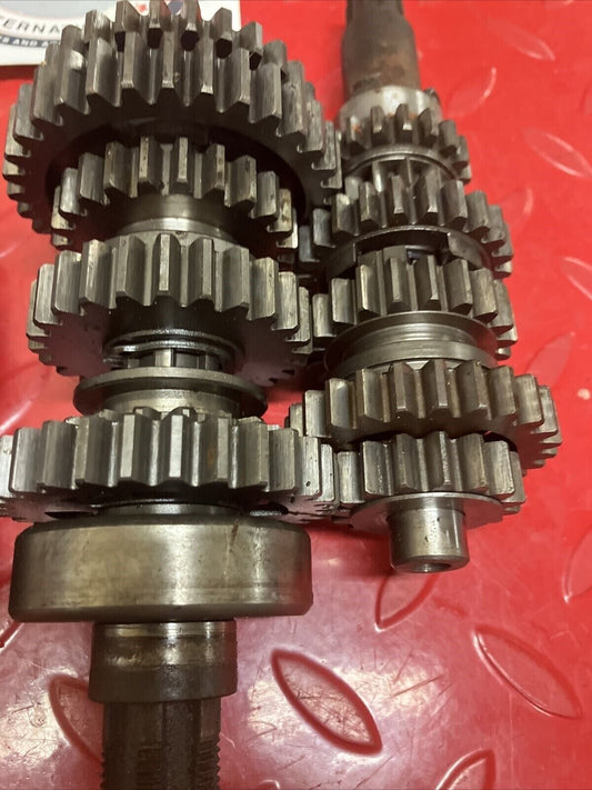 Suzuki TS125 1977 transmission shaft gear gearshift gear shift drum cam forks
