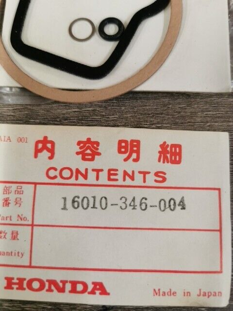 NOS HONDA CB450 1972 - 1974 INCOMPLETE PACKING SET 16010-346-004 H81