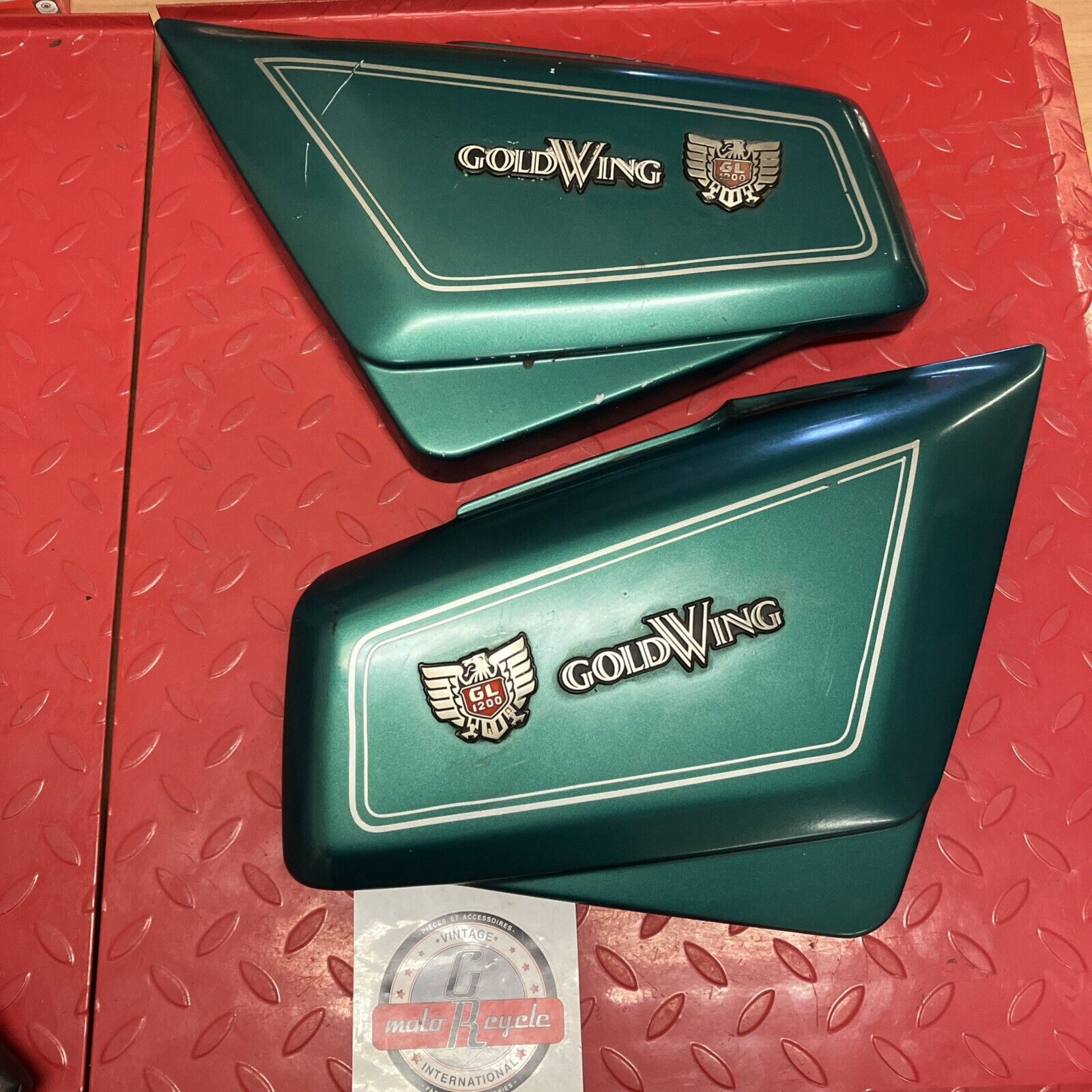 Honda GL1200 1984 1985 1986 1987 Left right side cover panel set green