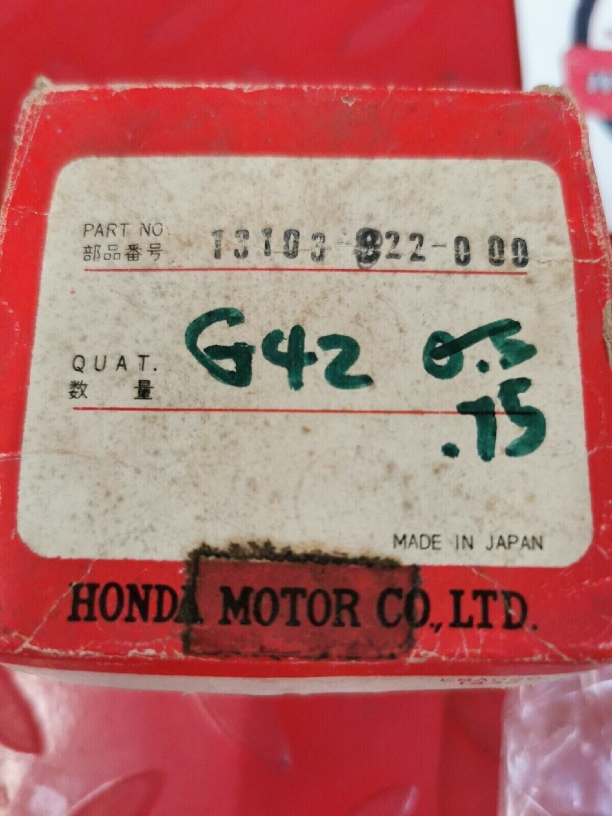 NOS HONDA G42 PISTON .75  13103-822-000 H38