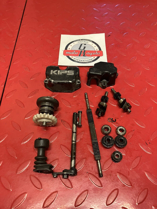 Kawasaki KX125 1986 complete power exhaust valve assembly cover governor shaft