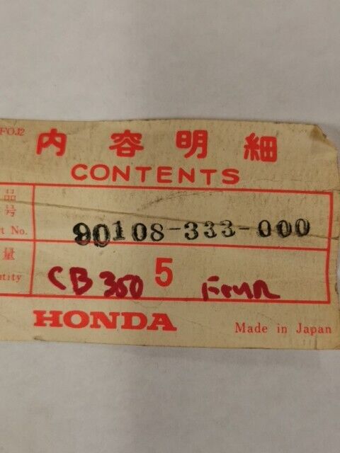 NOS HONDA CB350F 1972 1974 CB400F 1976 BOLT RR ENGINE UPPER 90108-333-000 H70