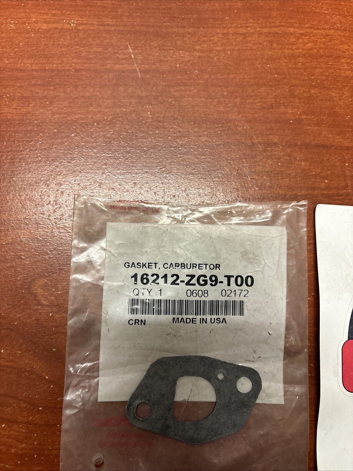 NOS Honda GXV140 HR215 HRB215 HRM215 CARBURETOR GASKET 16212-ZG9-T00 H182
