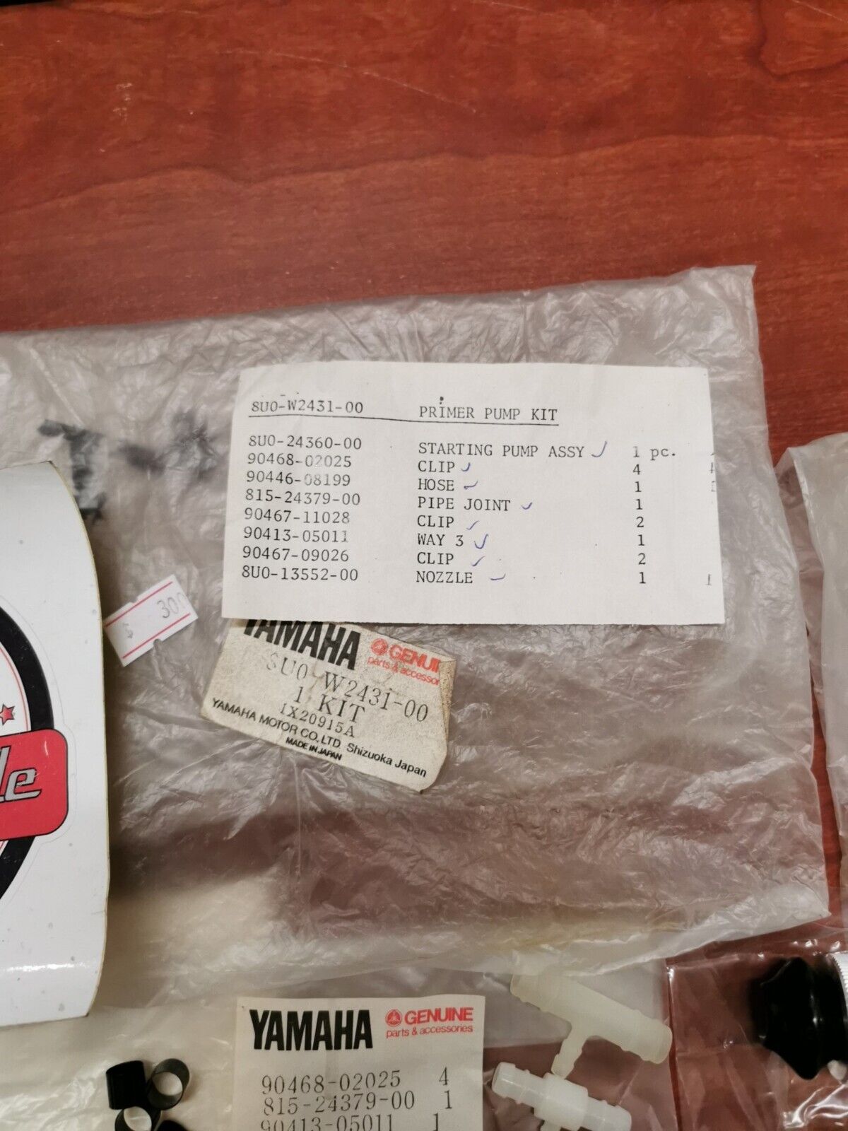 NOS Yamaha ET340 EC340 BR250 PRIMER PUMP KIT 8U0-W2431-00-00 Y88