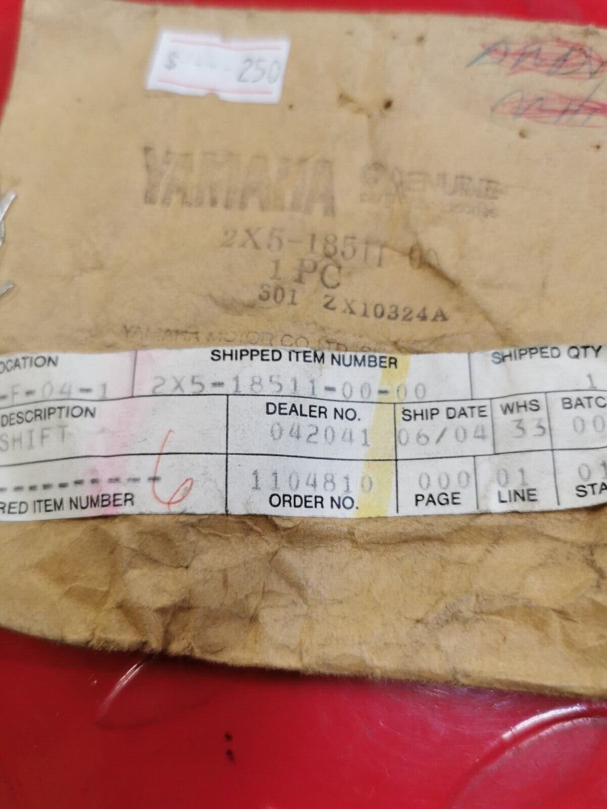 NOS Yamaha YZ400 IT400 IT425  FORK SHIFT 1 2X5-18511-00-00 Y22