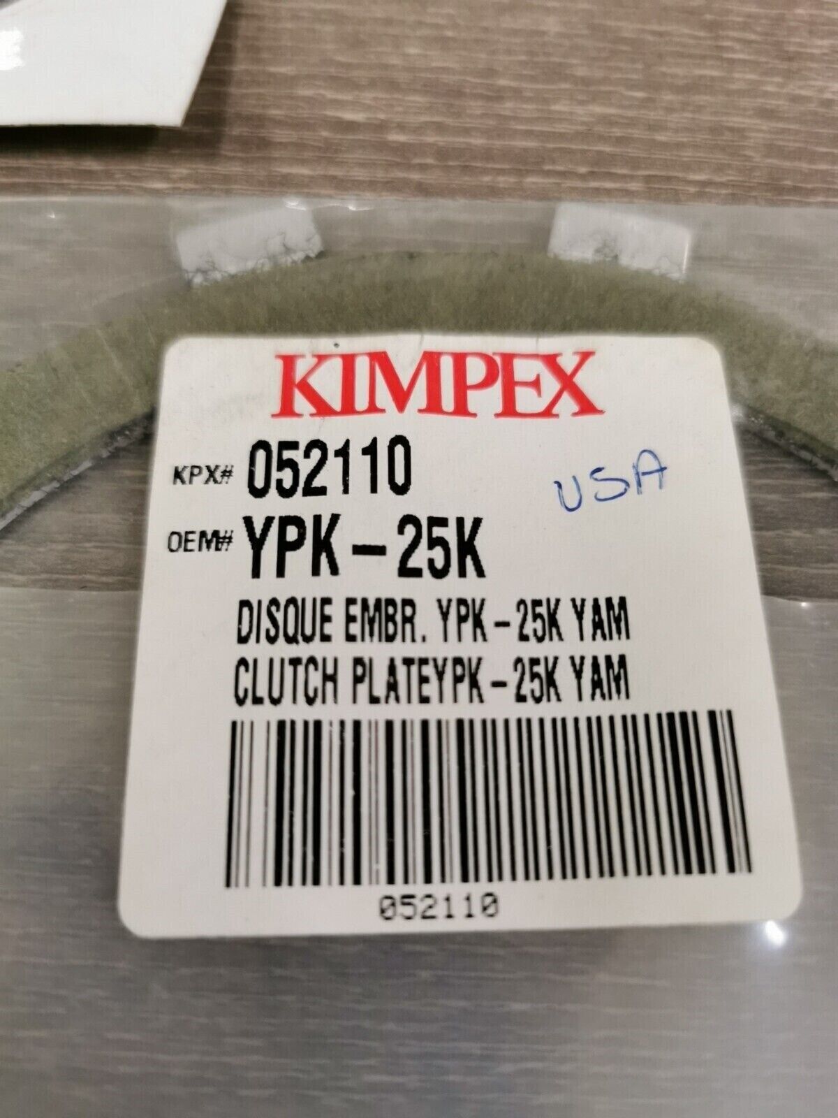 NOS KIMPEX YAMAHA Clutch Plate YPK-25K J25