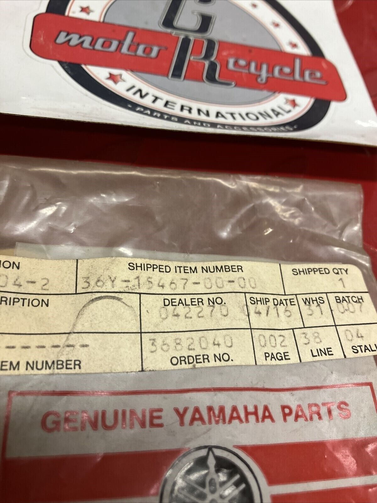 NOS YAMAHA GASKET 36Y-15467-00-00 SUB BY 4FM-15467-00-00 Y66