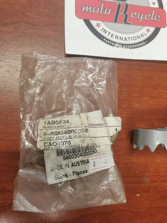 NOS KTM 50SX 60SX 65SX FOOT REST L/S SILVER 5460304000090 KT3