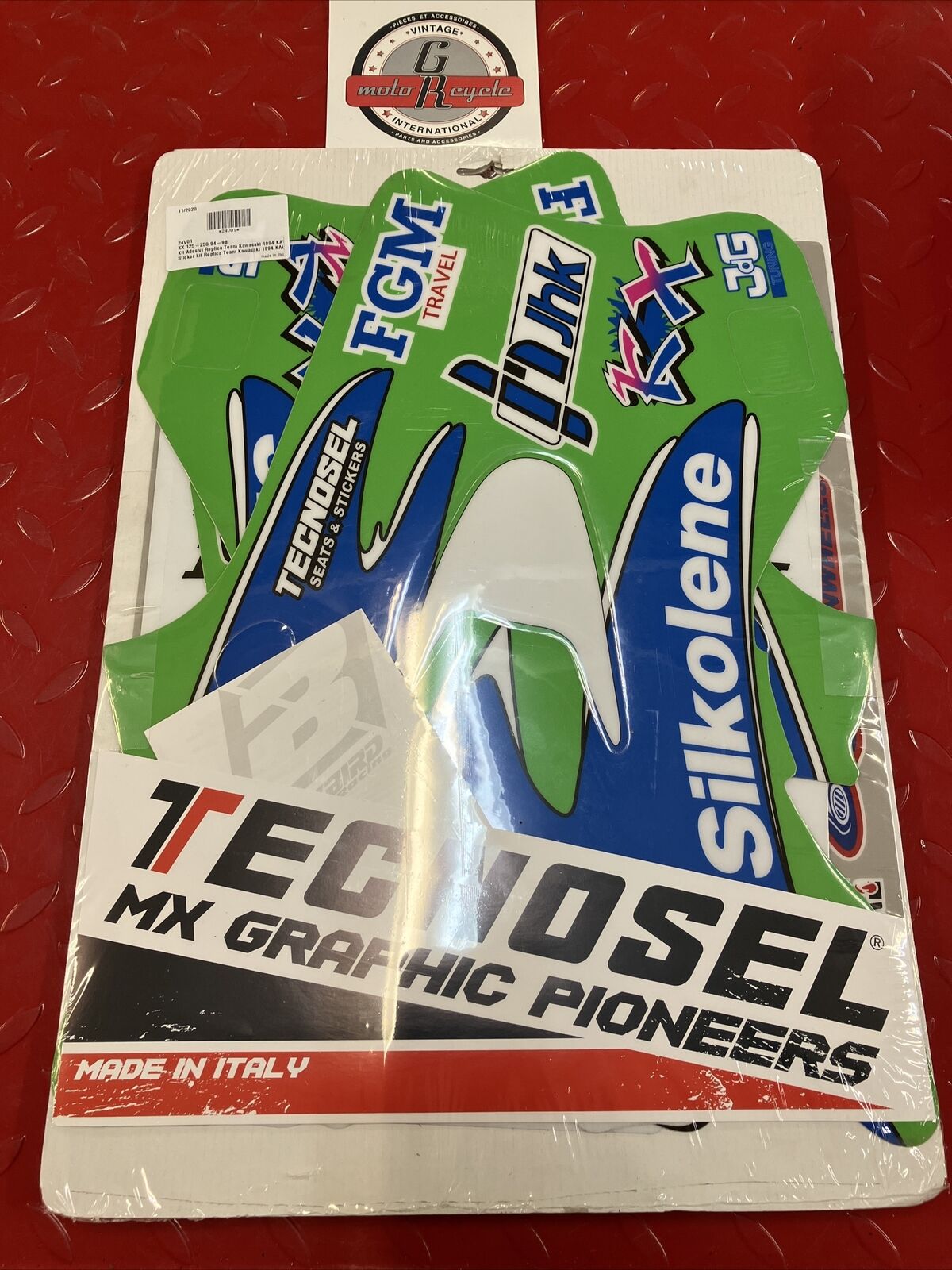 Complete Set Team Kawasaki 1994 tecnosel graphic decal kit KX125 KX250 1994-1998