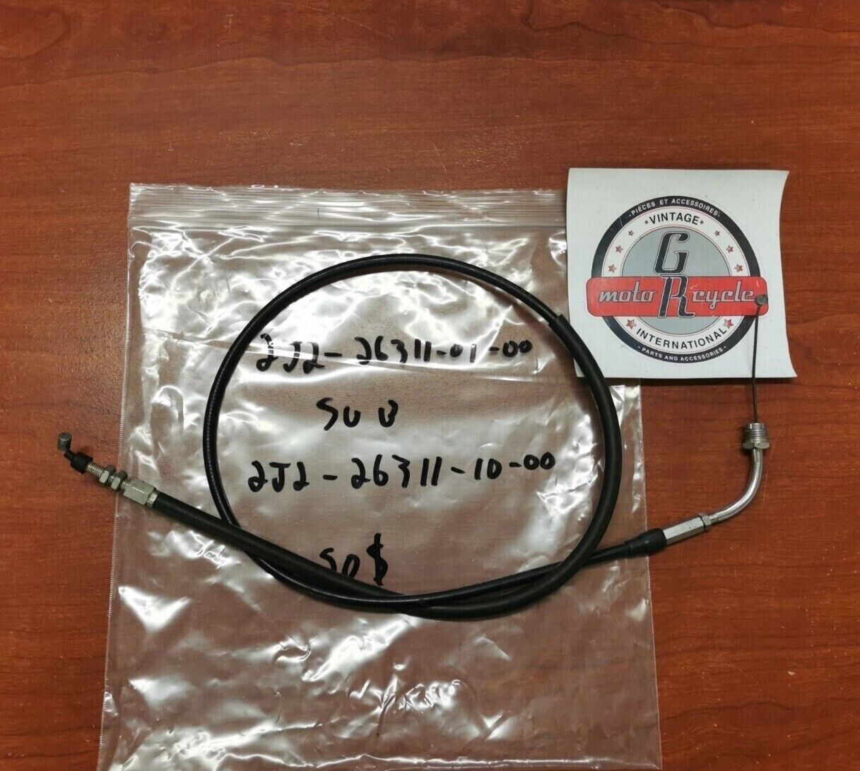 NOS Yamaha SR500 THROTTLE CABLE 1 2J2-26311-01-00 SUB. 2J2-26311-10-00 Y88