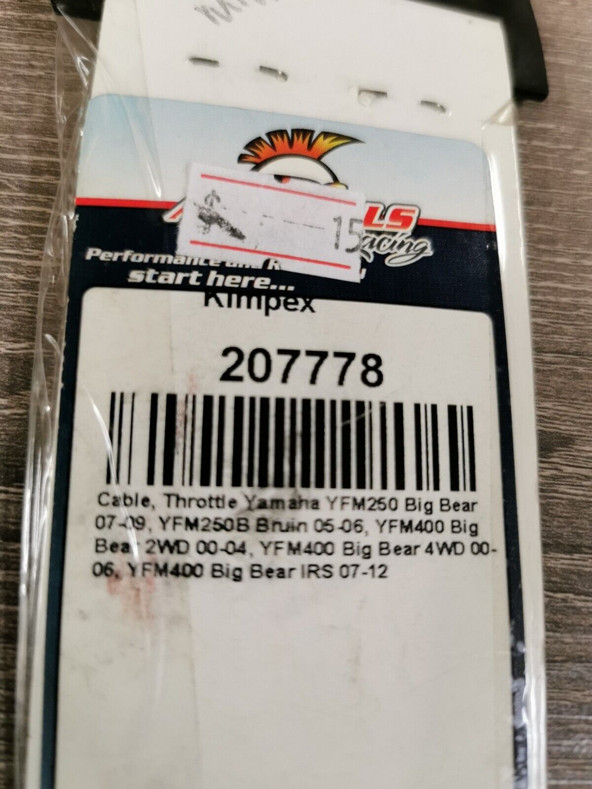 NOS ALL BALLS RACING YAMAHA YFM250 YFM400 CONTROL CABLE THROTTLE 45-1079 J41