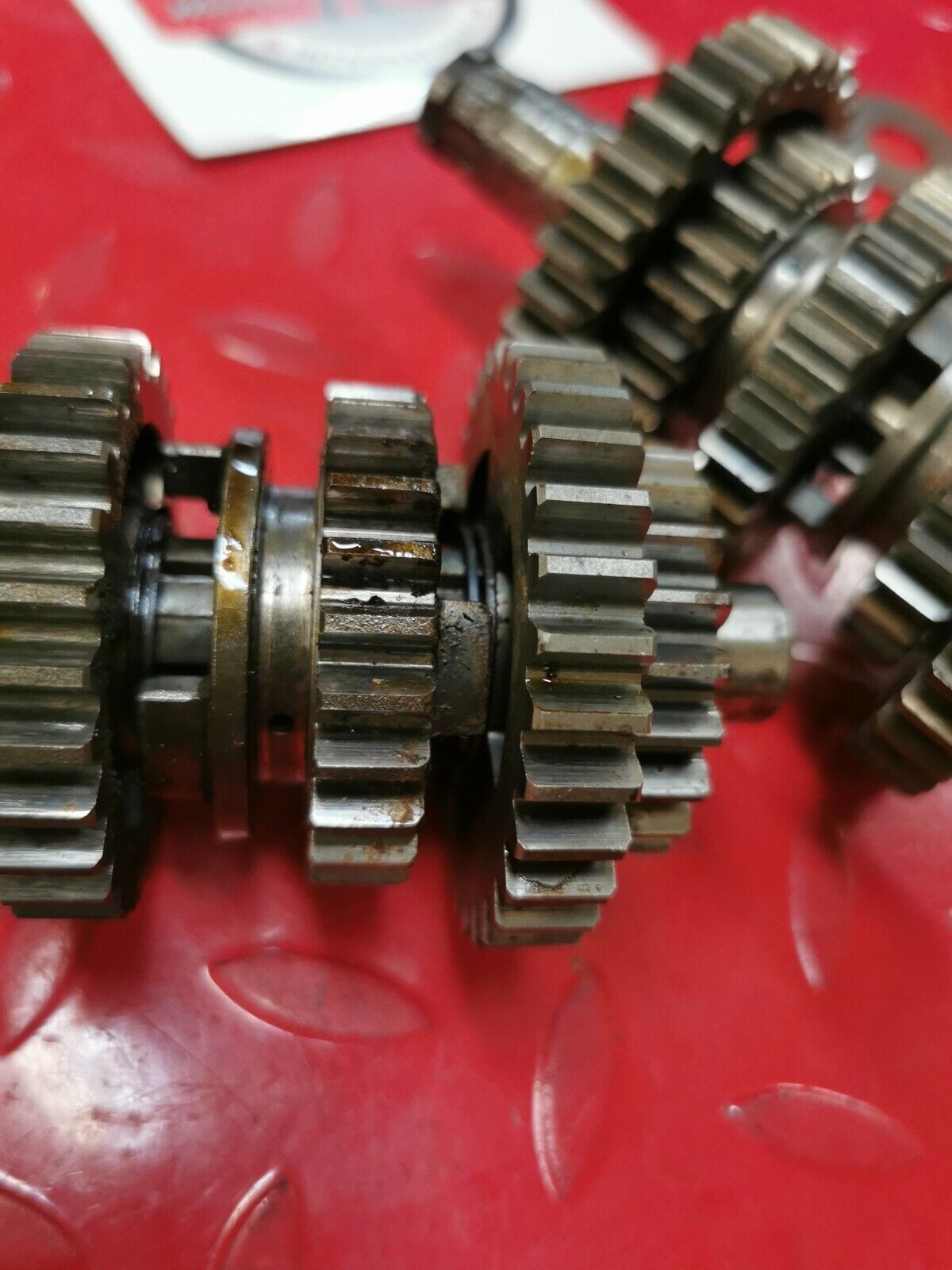 Honda MT250 1975 transmission mainshaft countershaft main counter shaft gear