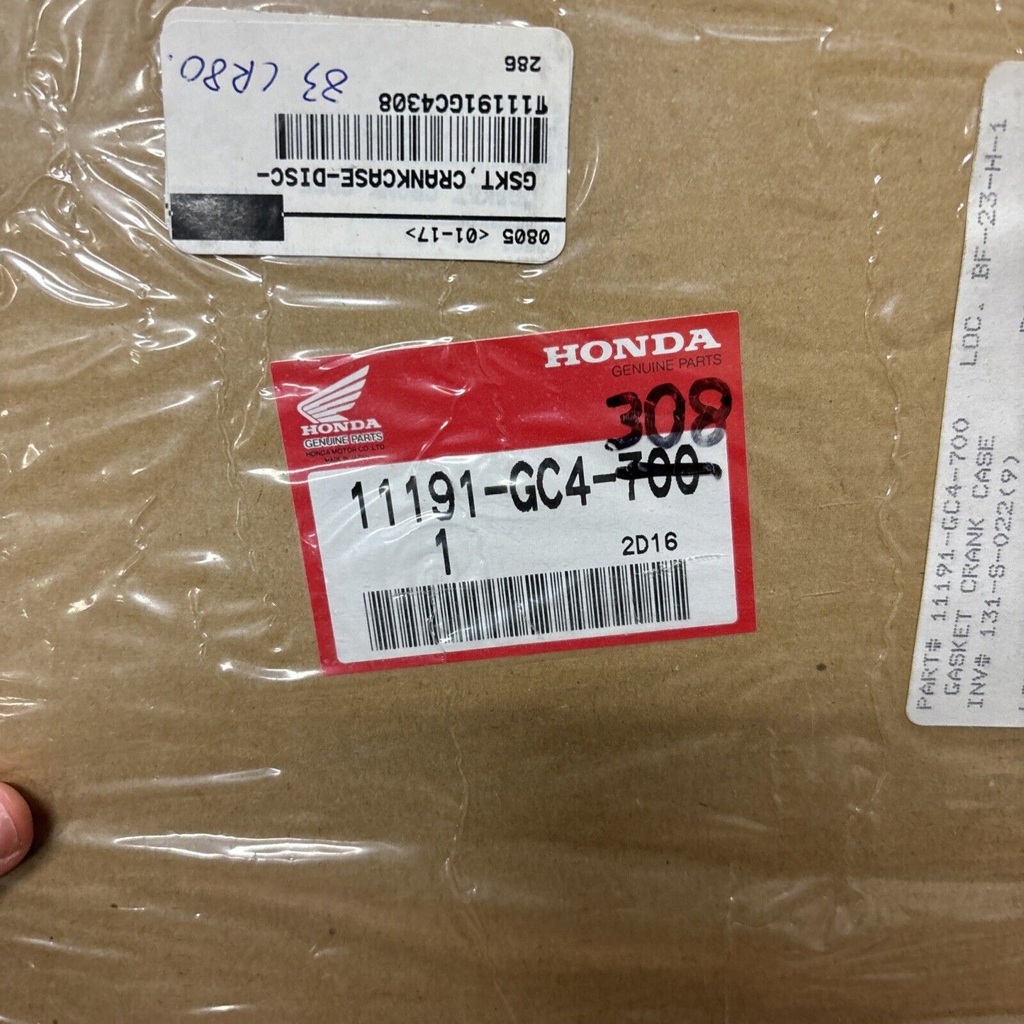 NOS Honda 1983 CR80R CRANKCASE GASKET 11191-GC4-700 SUB 11191-GC4-308 H147