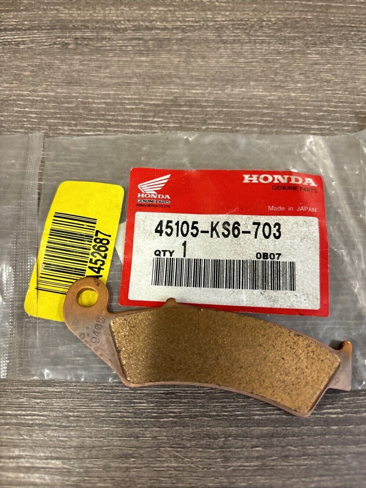 NOS Honda CR125R CR250R XR250R XR600R PAD A 45105-KS6-703 H122