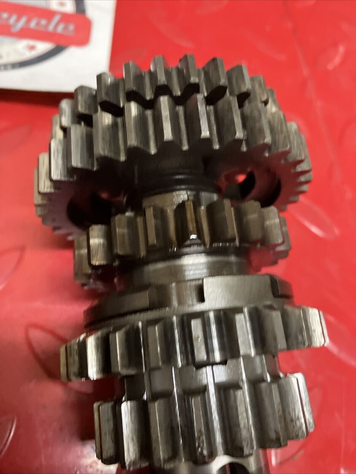 Suzuki TC125 1972 transmission shaft gear gearshift drum cam forks