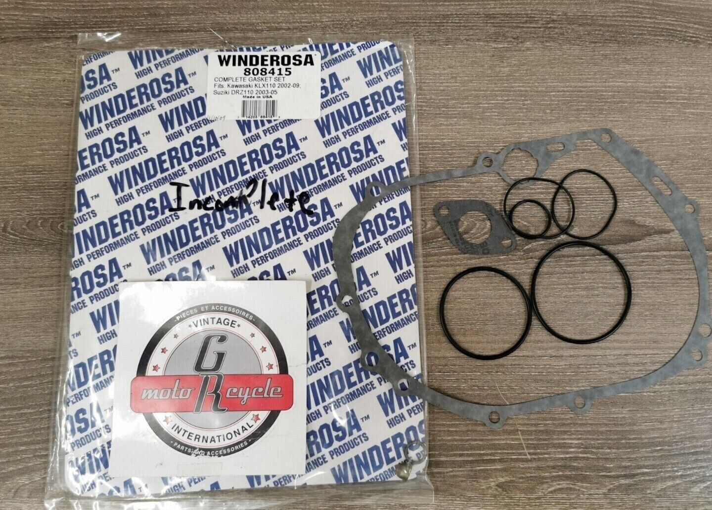 NOS WINDEROSA KAWASAKI KLX110 DRZ110 INCOMPLETE Gasket Kit7 808415 J28