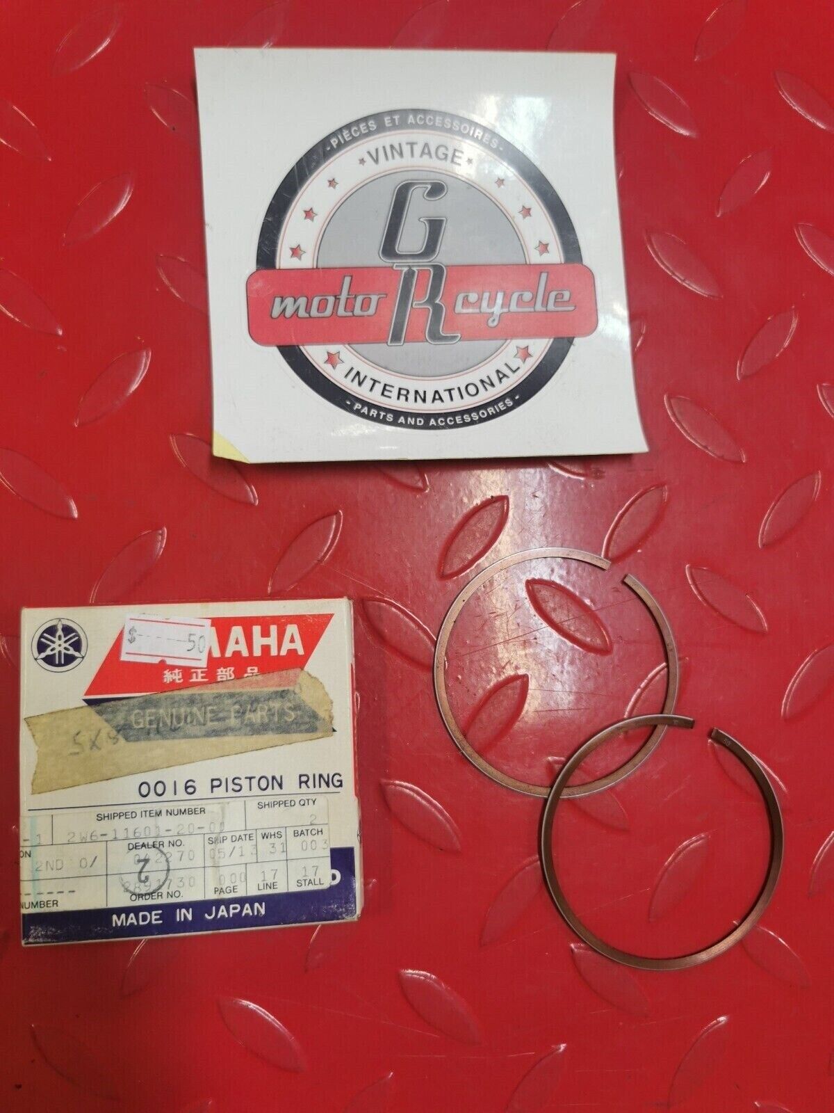NOS YAMAHA PISTON RING SET 0.50MM 2W6-11601-20 SUB 5X8-11601-20 3JM-11601-20 Y27