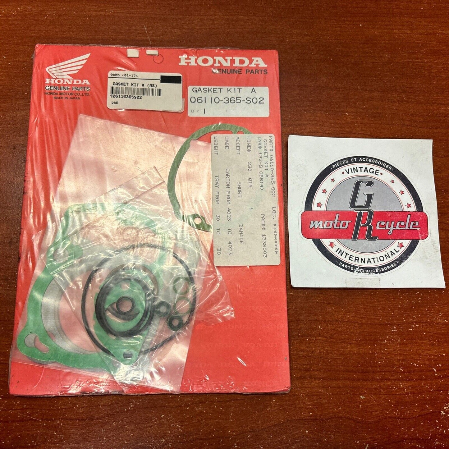 NOS Honda CB125S XL125 TOP END GASKET KIT SET A 06110-365-S02 SUB H147