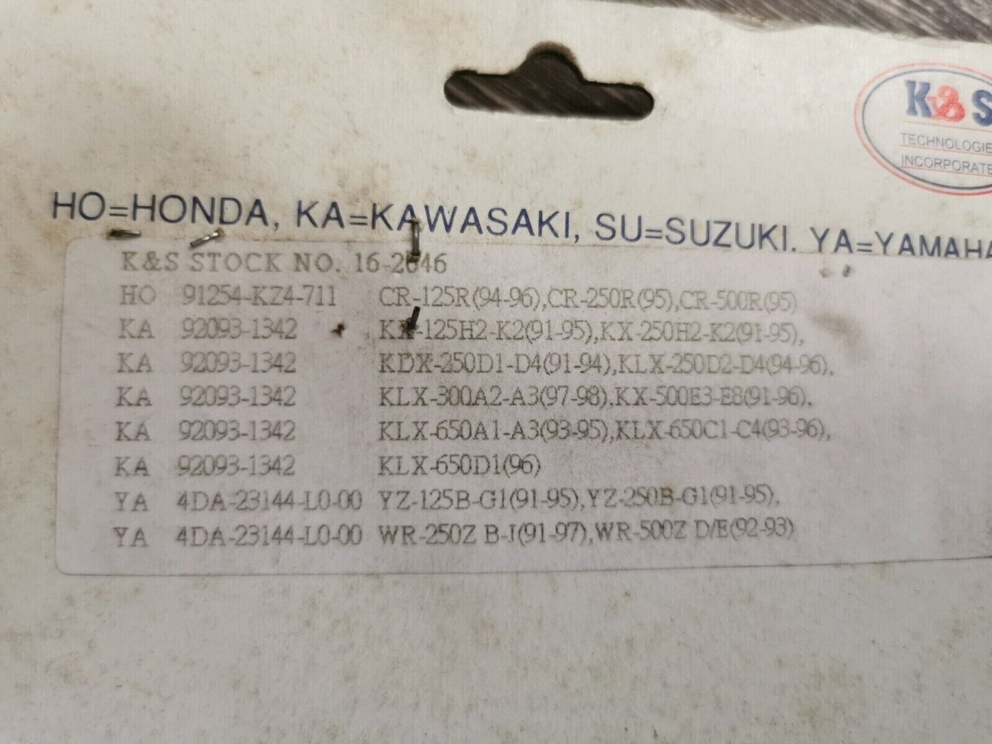 NOS K&S CR125 KX125 KDX250 KLX650 KLX650A CR250R  DUST SEAL 16-2046 J18