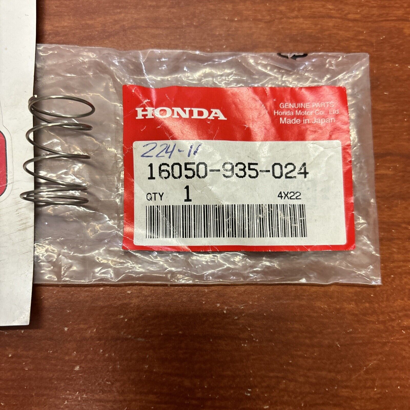 NOS Honda 7.5HP 8HP 10HP 75HP 100HP DIAPHRAGM SPRING 16050-935-024 H164
