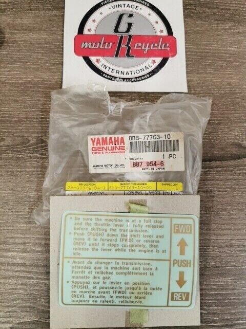 NOS YAMAHA VX600EV VX500V VX600V EMBLEM LABEL WARNING 3 8BB-77763-10-00 Y108