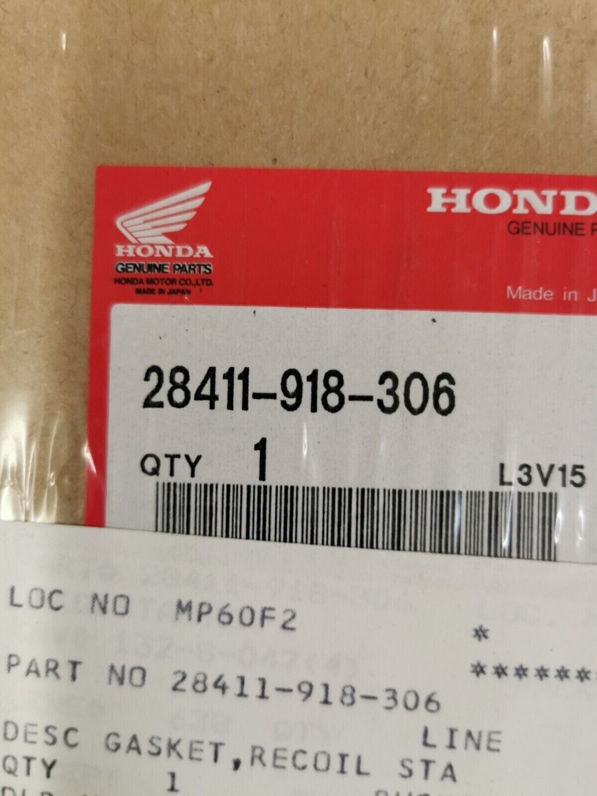 NOS HONDA 1976 ATC90 GASKET RECOIL STARTER 28411-918-306 H49