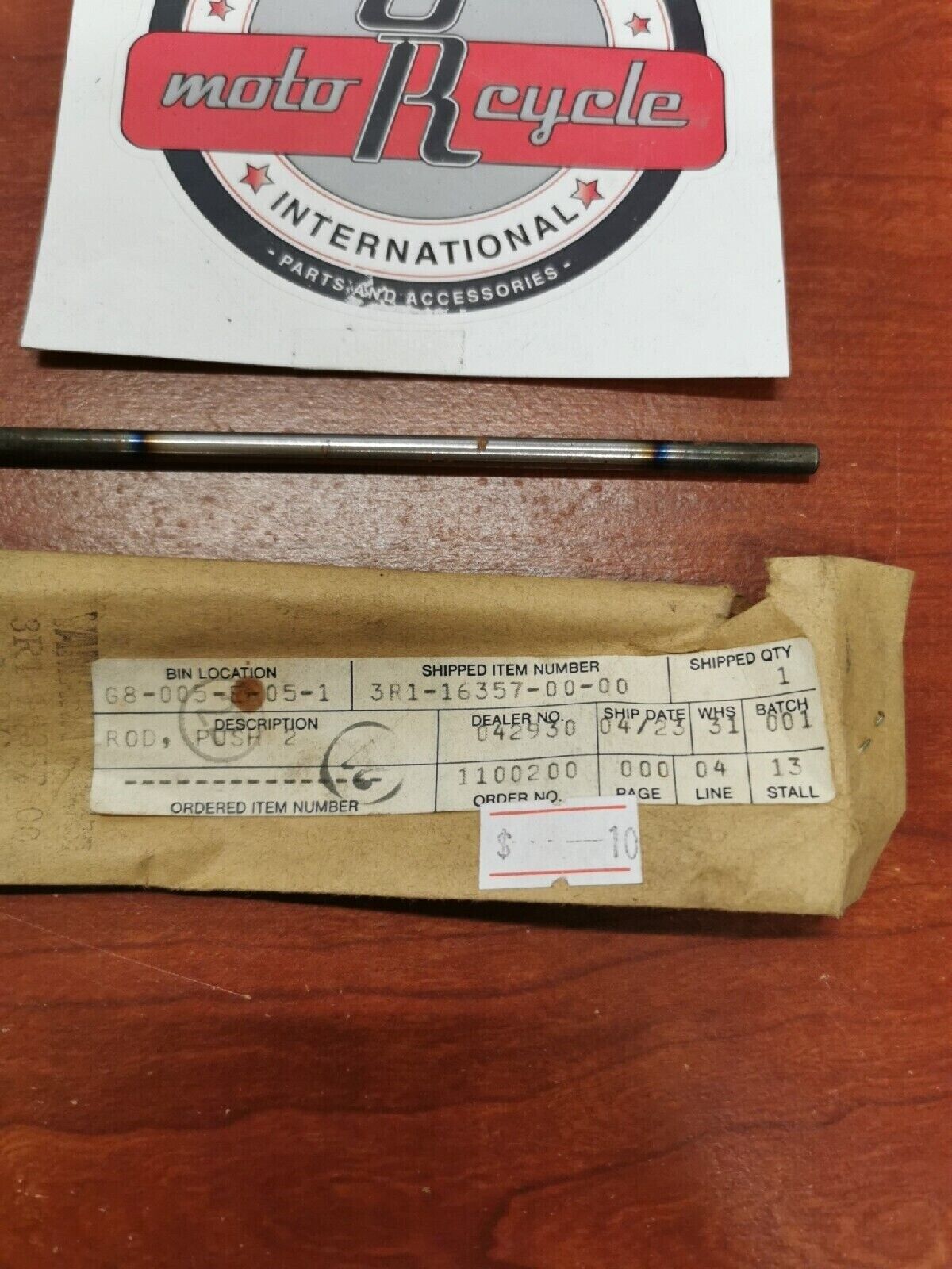 NOS Yamaha 1980 YZ80G PUSH ROD 2 3R1-16357-00-00 Y69