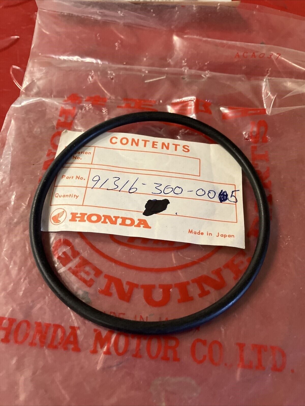 NOS HONDA O-RING (89X4.5) 91316-300-005 H24