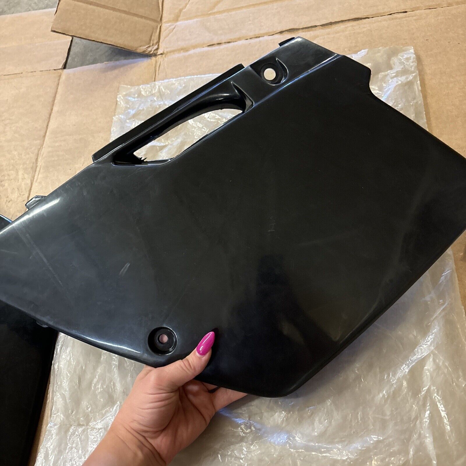 NOS UF0 PLAST 1994 - 1998 KX125 KX250 SIDE PANELS BLACK KA02769001