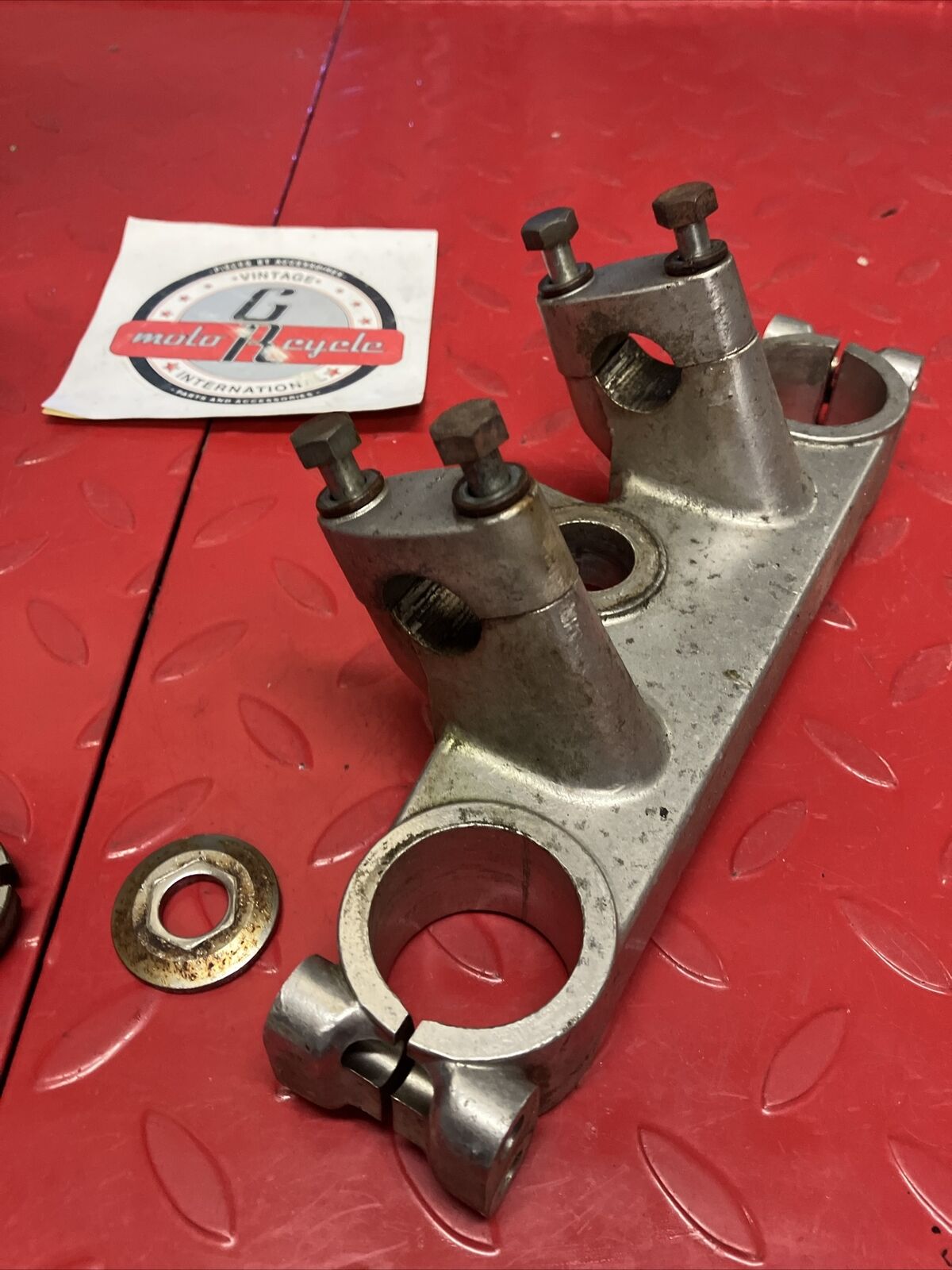 Kawasaki KX125 1980 steering stem head top triple clamp tree