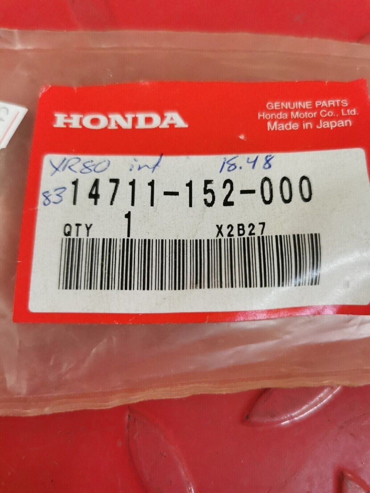 NEW NOS HONDA XR80 XR100 XL100S XL80S CRF80F  INTAKE VALVE 14711-152-000 H38